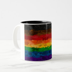 Inklusive Rainbow Paint Spritzer Flag Zweifarbige Tasse