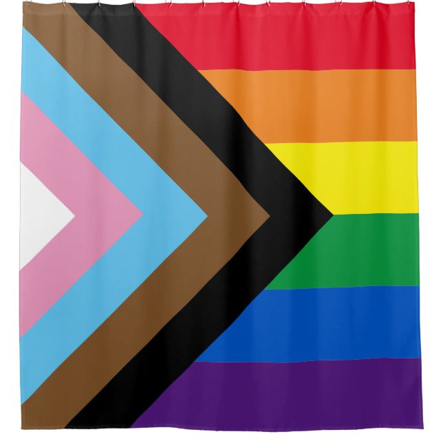 Inklusive Regenbogen Lgbtq Gay Diversity-Flagge Duschvorhang (Vorderseite)