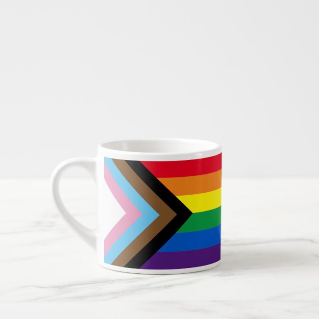 Inklusive Regenbogen Lgbtq Gay Diversity-Flagge Espressotasse (Links)