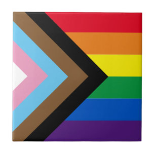 Inklusive Regenbogen Lgbtq Gay Diversity-Flagge Fliese