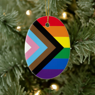 Inklusive Regenbogen Lgbtq Gay Diversity-Flagge Keramik Ornament
