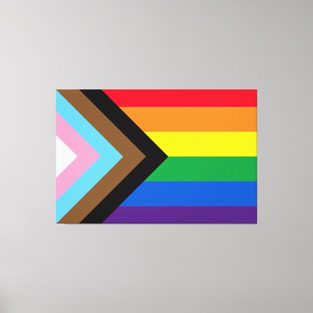 Inklusive Regenbogen Lgbtq Gay Diversity-Flagge Leinwanddruck (Vorderseite)