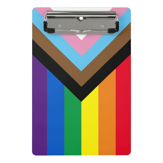 Inklusive Regenbogen Lgbtq Gay Diversity-Flagge Mini Klemmbrett (Vorderseite)