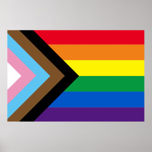 Inklusive Regenbogen Lgbtq Gay Diversity-Flagge Poster