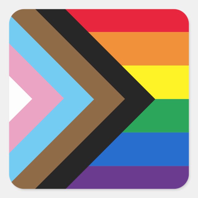 Inklusive Regenbogen Lgbtq Gay Diversity-Flagge Quadratischer Aufkleber (Vorderseite)