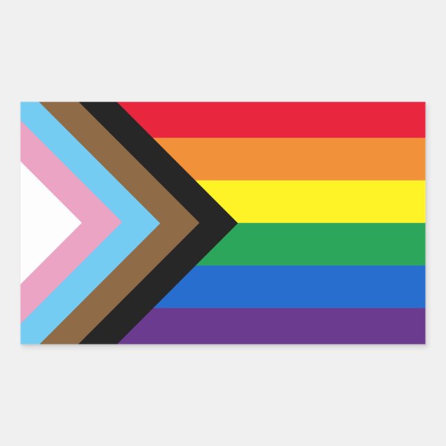 Inklusive Regenbogen Lgbtq Gay Diversity-Flagge Rechteckiger Aufkleber (Vorderseite)