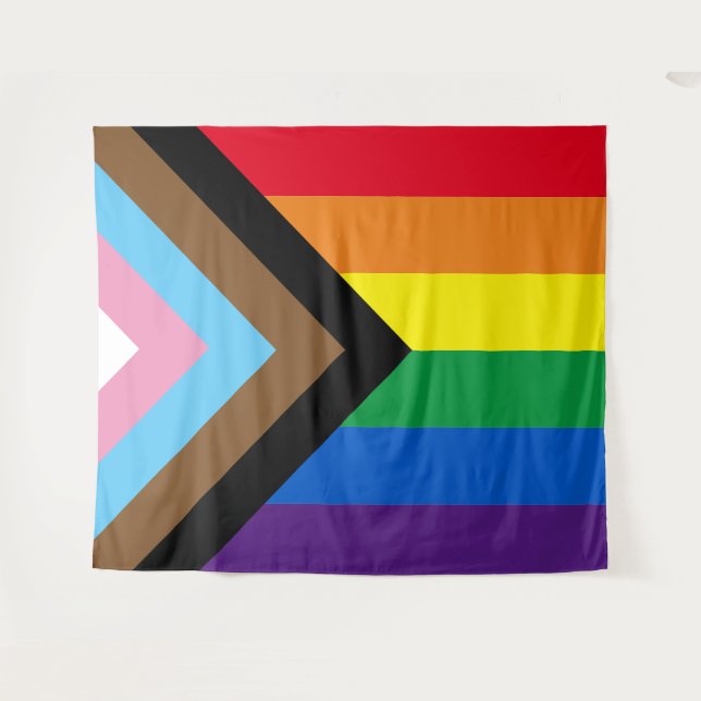 Inklusive Regenbogen Lgbtq Gay Diversity-Flagge Wandteppich (Vorderseite (Horizontal))