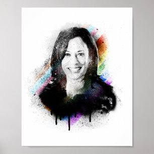 Inklusiver Pride Kamala Harris Spray Paint Poster