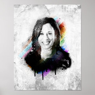 Inklusiver Pride Kamala Harris Spray Paint Poster