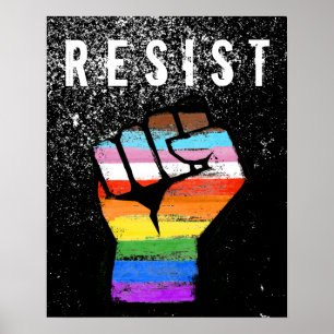Inklusiver Progress Pride Fist Poster