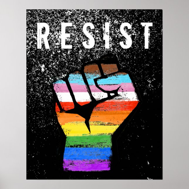 Inklusiver Progress Pride Fist Poster (Vorne)