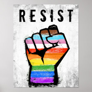 Inklusiver Progress Pride Fist Poster
