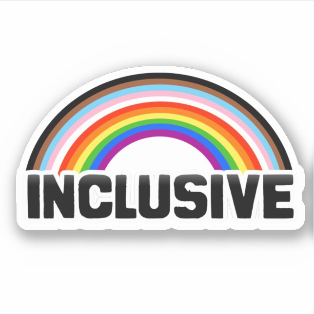Inklusiver Regenbogenaufkleber Aufkleber (Vorderseite)