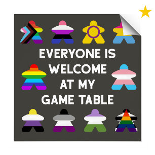 Inklusives Brettspiel LGBTQ-Stolzflagge Meeples Poster