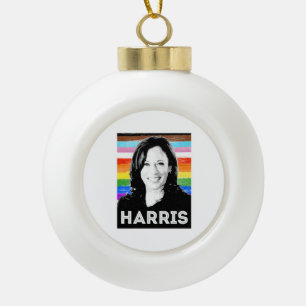 Inklusives Harris Pride Poster Keramik Kugel-Ornament