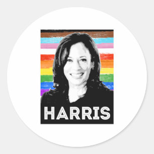 Inklusives Harris Pride Poster Runder Aufkleber