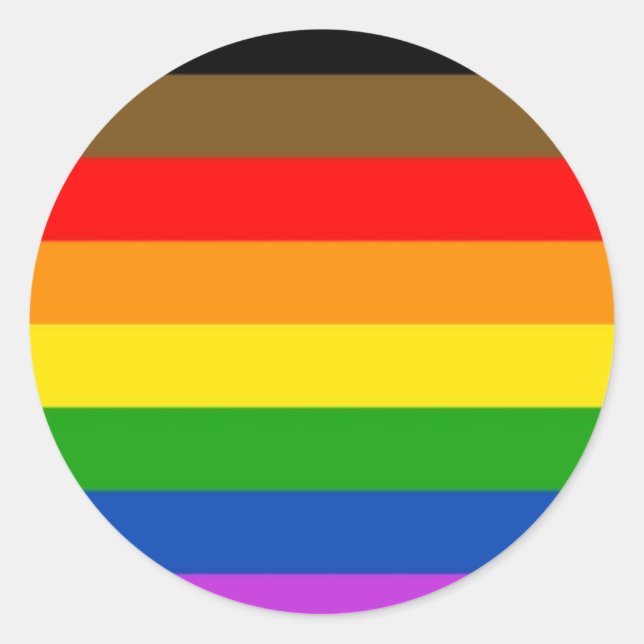 Inklusives LGBT-Pride-Flag Runder Aufkleber (Vorderseite)