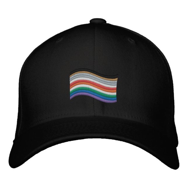 Inklusives Pride-Flag bestickt Baseball-Cap Bestickte Baseballkappe (Vorderseite)