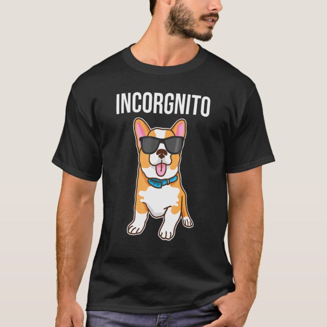 Inkognito Corgi Hund T-Shirt (Vorderseite)