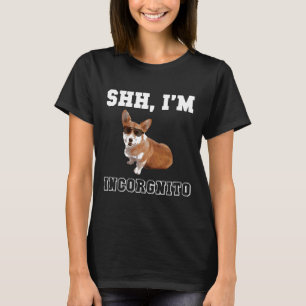 Inkognito Corgi Wortspiel mit Brille für Hund T-Shirt