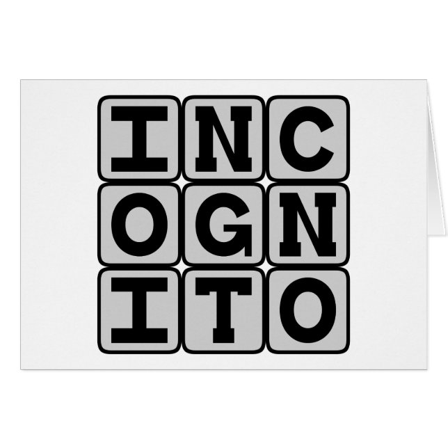 Inkognito, versteckt in Anonymität (Vorderseite (Horizontal))