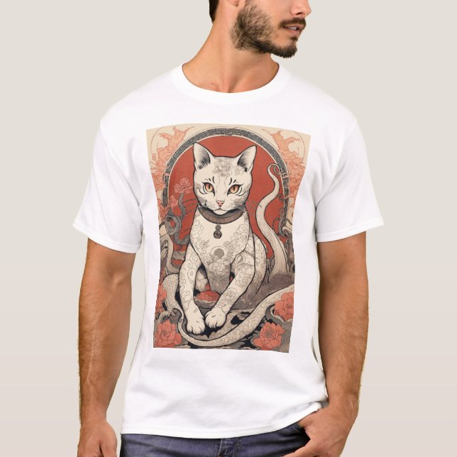 "Inkoker Mystik: Die Oktopus-Katze" T-Shirt (Vorderseite)