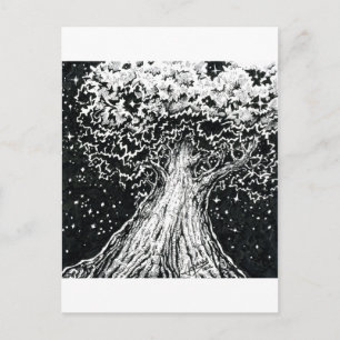 Inktober 2018 Tag 8 - Sternenbaum Postkarte