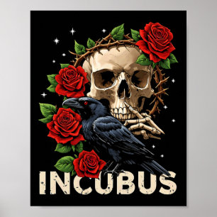 Inkubus Crow Links Skull Blume Halloween Kostüm 1 Poster