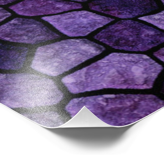 Inkwell Blue Cobbled Patchwork Terrazo Muster Fotodruck (Ecke)