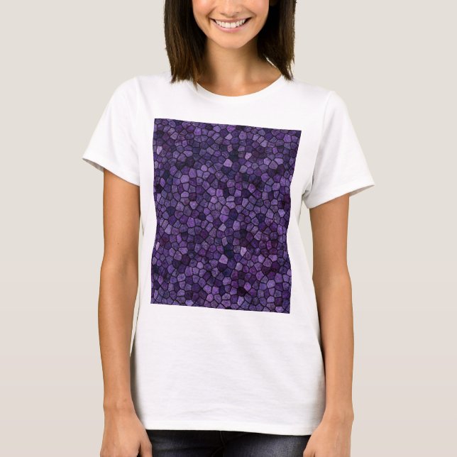 Inkwell Blue Cobbled Patchwork Terrazo Muster T-Shirt (Vorderseite)