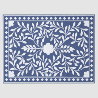 Inky Blue 2 Traditionelle Knochenintarsien-Decoupa Seidenpapier