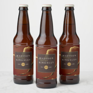 Inky Earthtone Red Abstrakte Phantastische Fab-Hoc Bierflaschenetikett