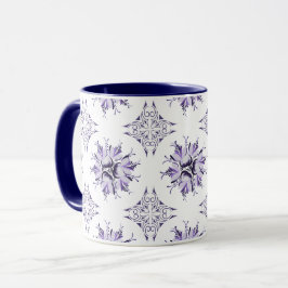 Inky Floral Coffee Tasse | Lilac Lila und weiß