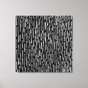 Inky Lines - weiß auf schwarz Leinwanddruck