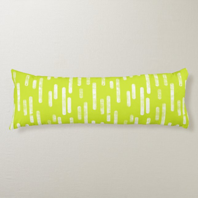 Inky Rounded Lines Muster | Bright Lime Green Seitenschläferkissen (Vorderseite)