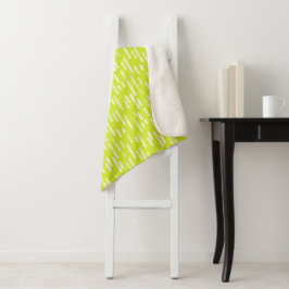 Inky Rounded Lines Muster | Bright Lime Green Sherpadecke