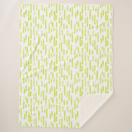 Inky Rounded Lines Muster | Bright Lime Green Sherpadecke