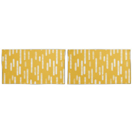 Inky Rounded Lines Muster | Gelb/Weiß-Senf Kissenbezug