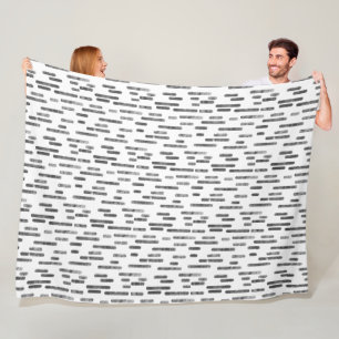 Inky Rounded Lines Muster   Graphit auf Weiß Fleecedecke