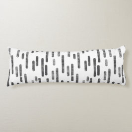 Inky Rounded Lines Muster | Graphit auf Weiß Seitenschläferkissen