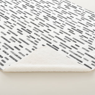 Inky Rounded Lines Muster   Graphit auf Weiß Sherpadecke
