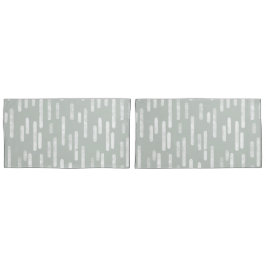 Inky Rounded Lines Muster | Graugrün und Weiß Kissenbezug