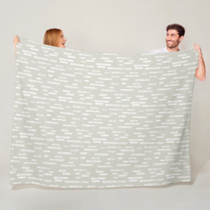 Inky Rounded Lines Muster Weiß auf Beige Fleecedecke
