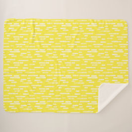 Inky Rounded Lines Muster | Weiß/hell gelb Sherpadecke