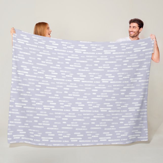 Inky Rounded Lines Muster | White on Dusty Lila Fleecedecke (Beispiel)