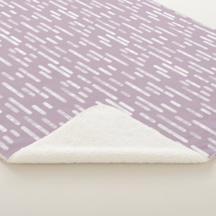 Inky Rounded Lines Muster   White on Mauve Sherpadecke