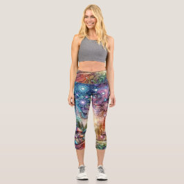 Inky Shroom Capri Leggings