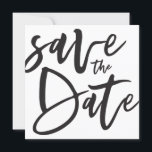 Inky-Skript Save the Date<br><div class="desc">Inky Skript Save the Date monochrome Save the Date Hochzeitseinladung. Schwarz/Weiß,  aber die Hintergrundfarbe kann geändert werden.</div>