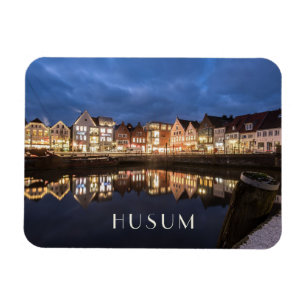 Inland Port at Night, Husum, Deutschland Magnet