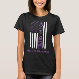 Inländische Gewalt Bewusstsein Lila USA Flag End T T-Shirt